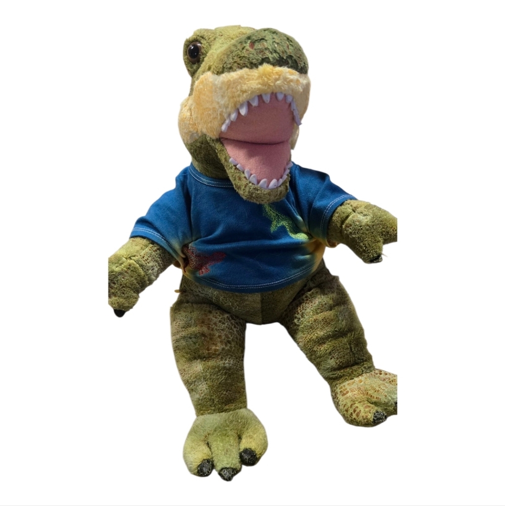 Build-A-Bear Green Dinosaur with Blue Tee